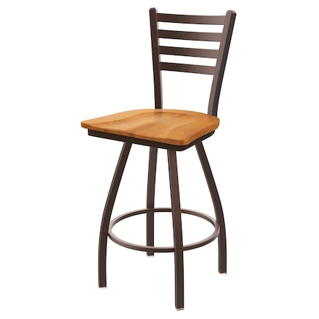 Holland Bar Stool Co 36" Swivel X-Tall Bar Stool, Brnz Finish, Med Maple Seat X410
